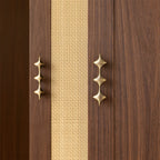 Mid-Century Star Cupboard Handles & Knobs in Solid Brass