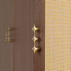 Mid-Century Star Cupboard Handles & Knobs in Solid Brass