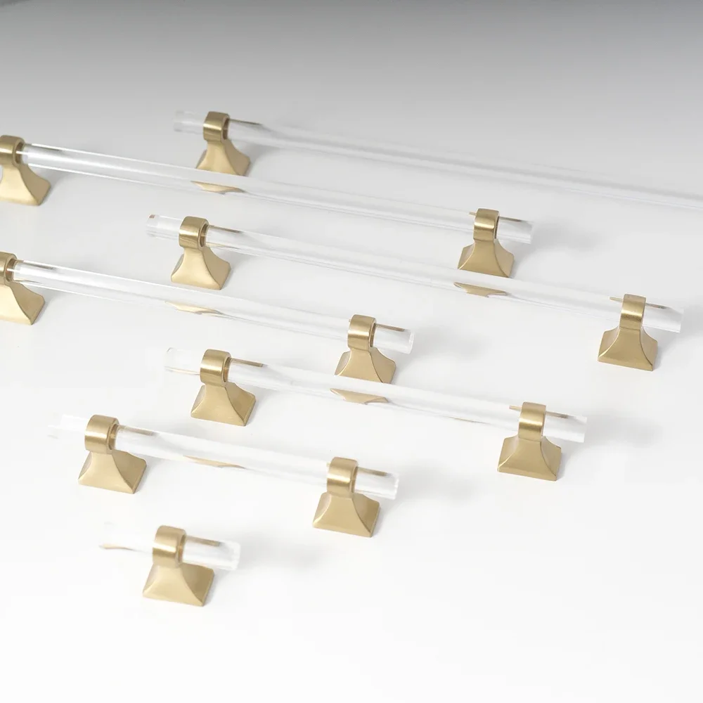 Minimalist Clear Acrylic T-Bar Cupboard Handles & Knobs