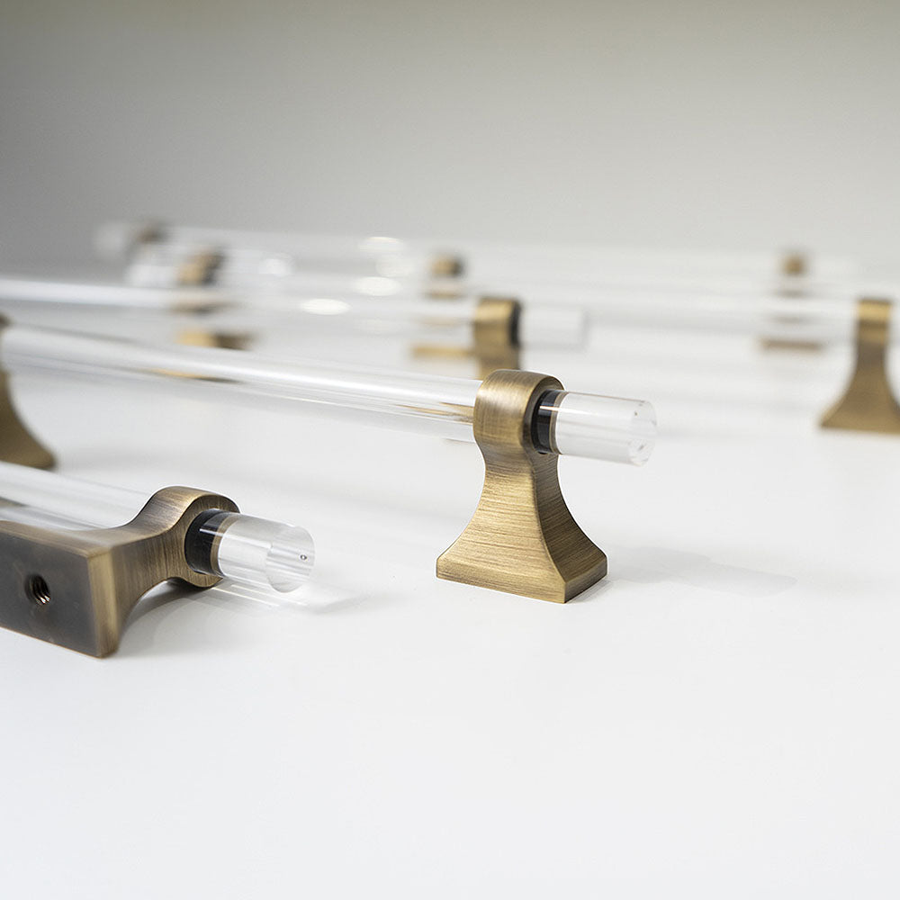 Minimalist Clear Acrylic T-Bar Cupboard Handles & Knobs