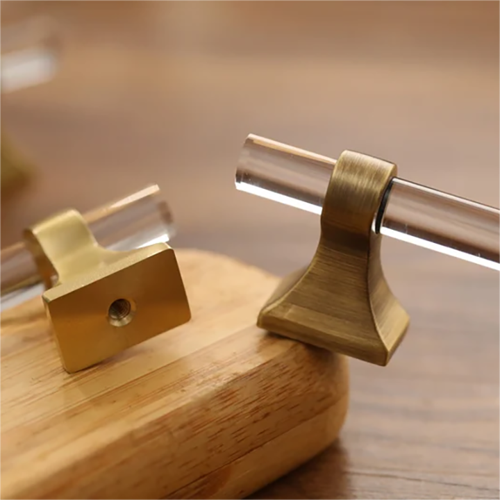 Minimalist Clear Acrylic T-Bar Cupboard Handles & Knobs