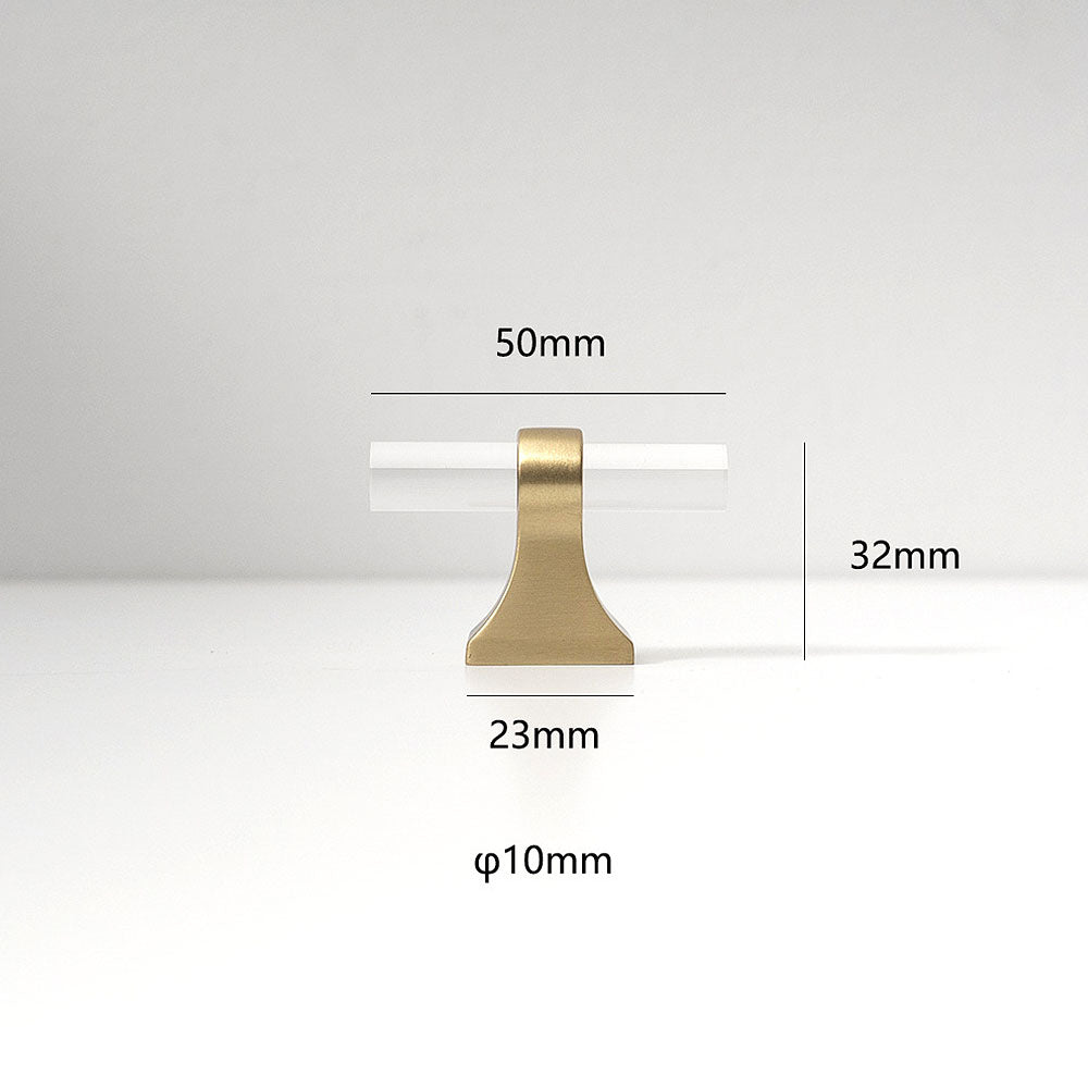 Minimalist Clear Acrylic T-Bar Cupboard Handles & Knobs