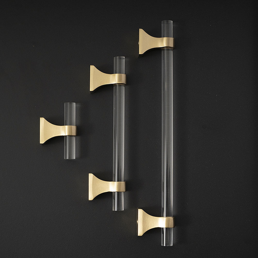 Minimalist Clear Acrylic T-Bar Cupboard Handles & Knobs