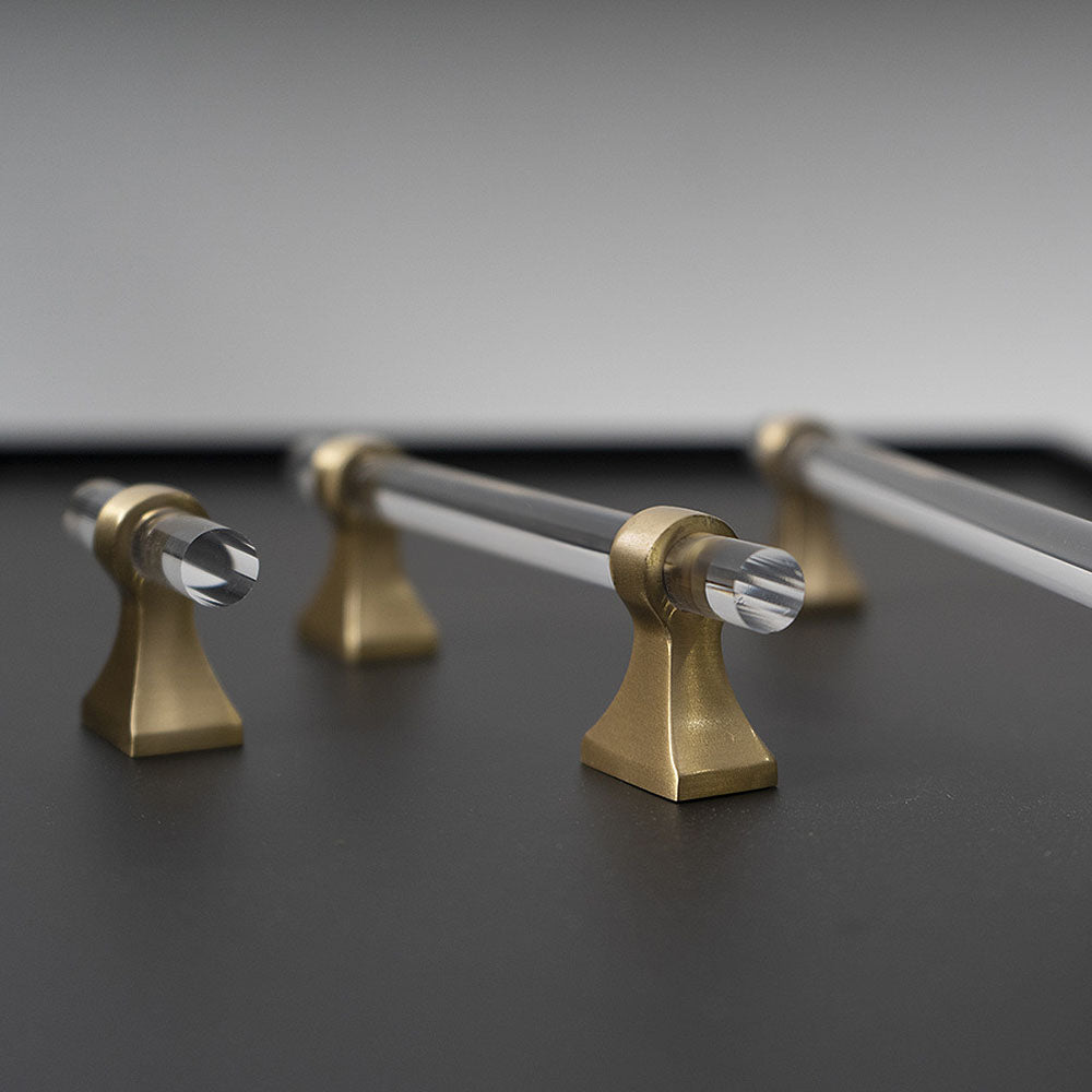 Minimalist Clear Acrylic T-Bar Cupboard Handles & Knobs