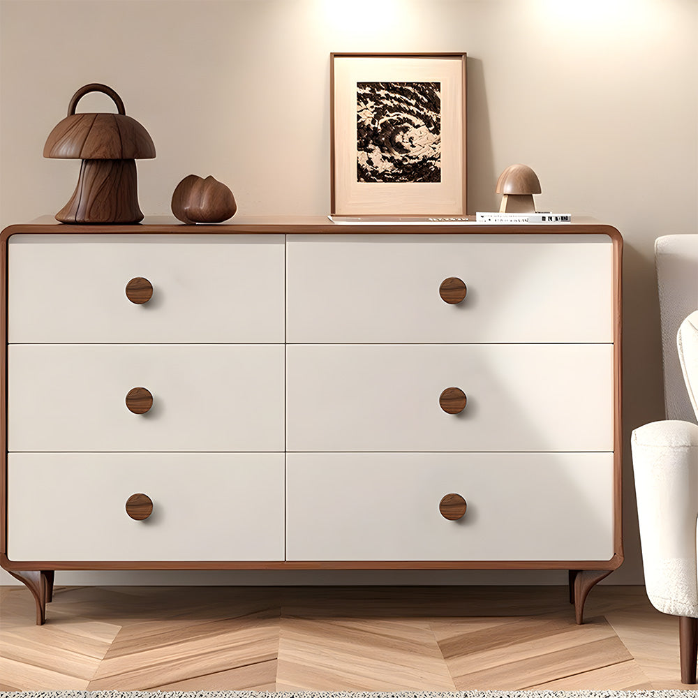 Minimalist Half-Round Walnut Cupboard Handles & Knobs
