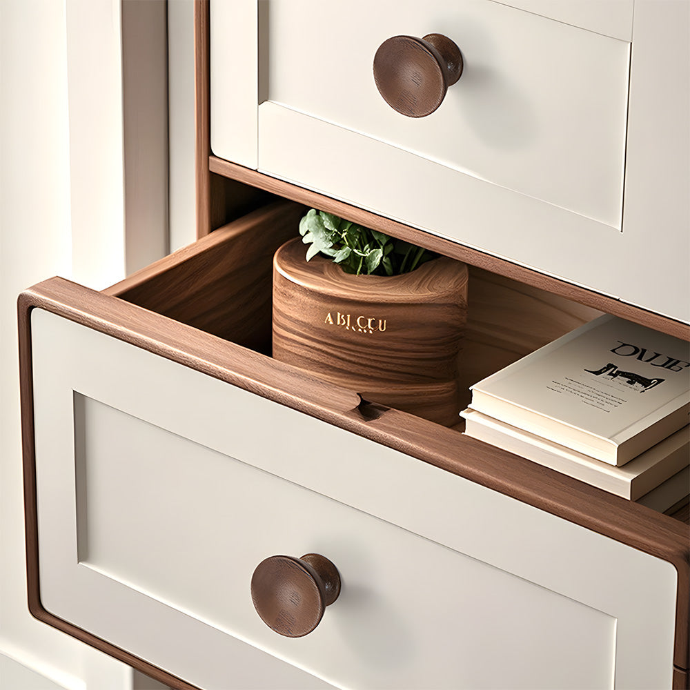 Minimalist Half-Round Walnut Cupboard Handles & Knobs