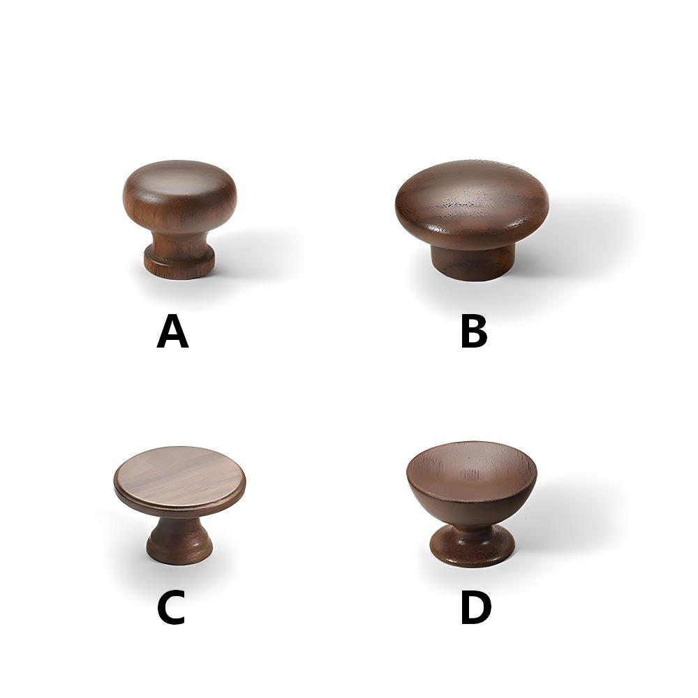 Minimalist Half-Round Walnut Cupboard Handles & Knobs