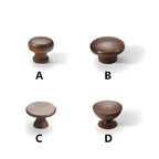 Minimalist Half-Round Walnut Cupboard Handles & Knobs
