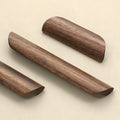 Minimalist Half-Round Walnut Cupboard Handles & Knobs