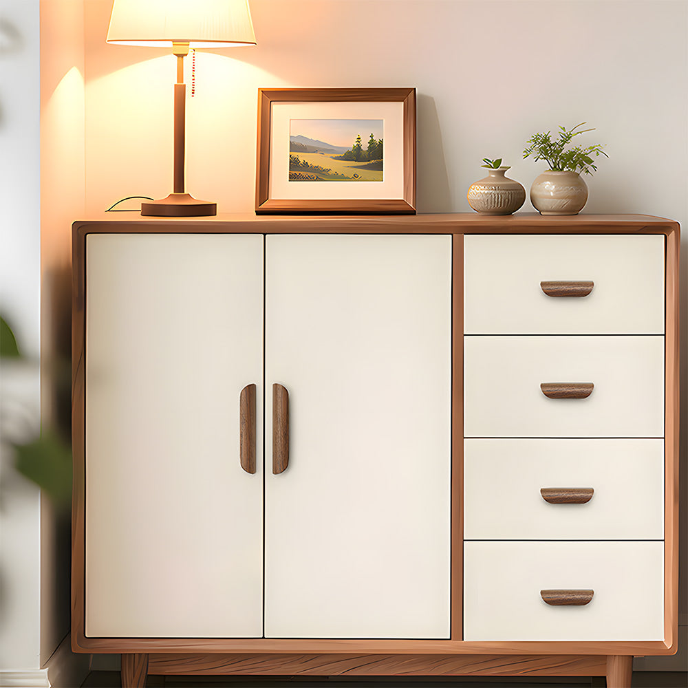 Minimalist Half-Round Walnut Cupboard Handles & Knobs