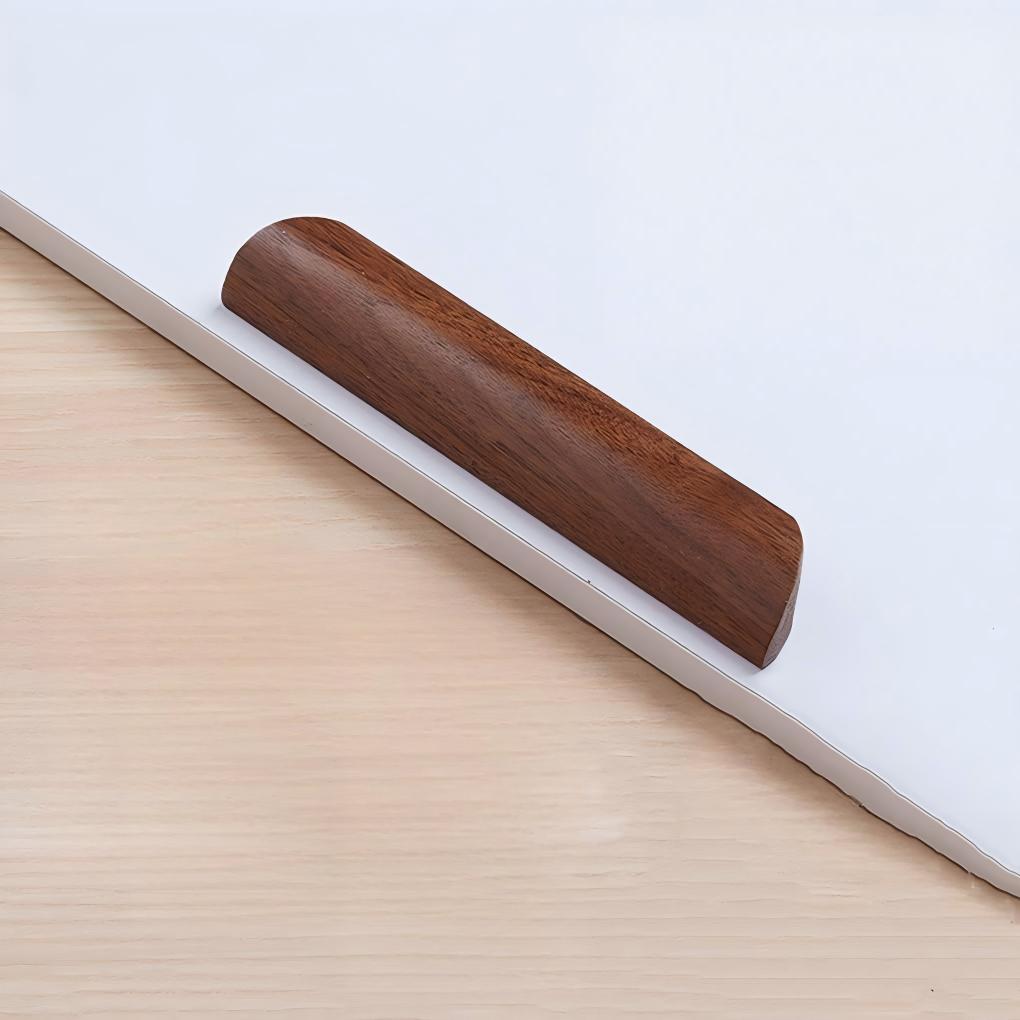 Minimalist Half-Round Walnut Cupboard Handles & Knobs