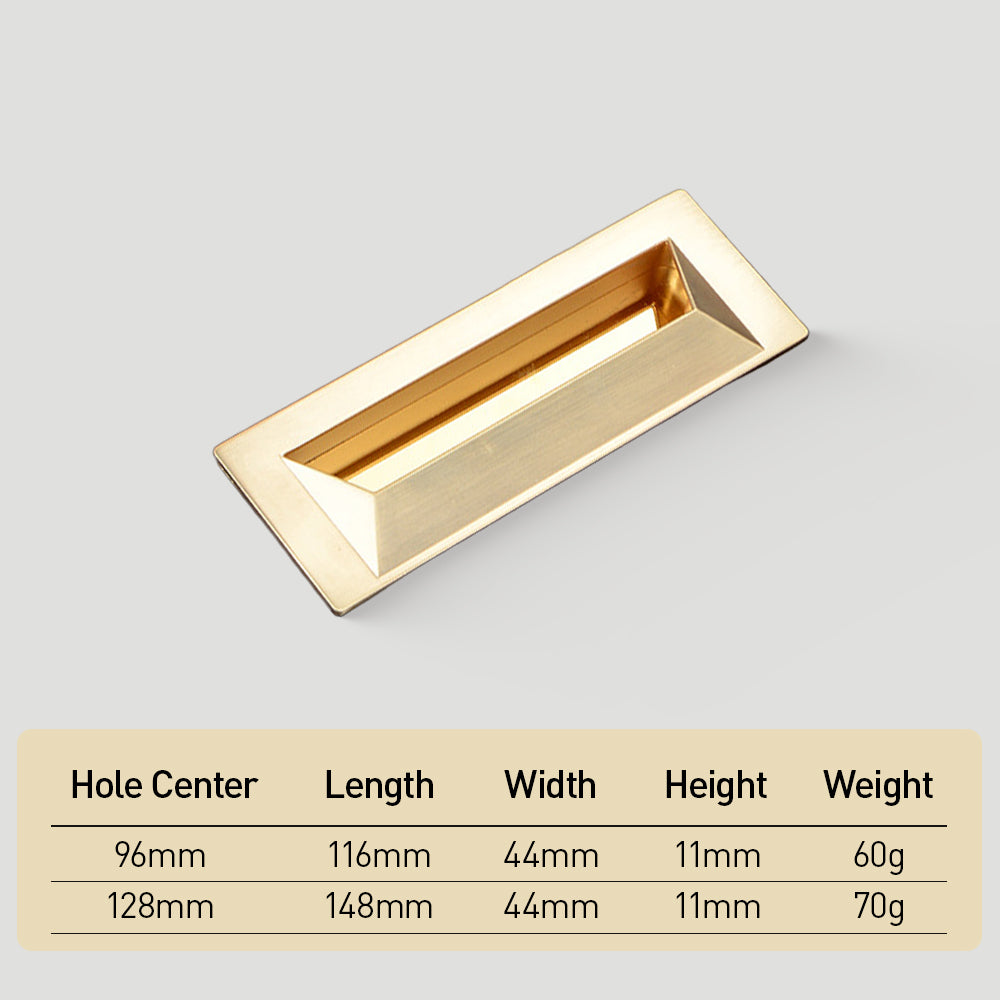 Minimalist Rectangular Recessed Cupboard Handles