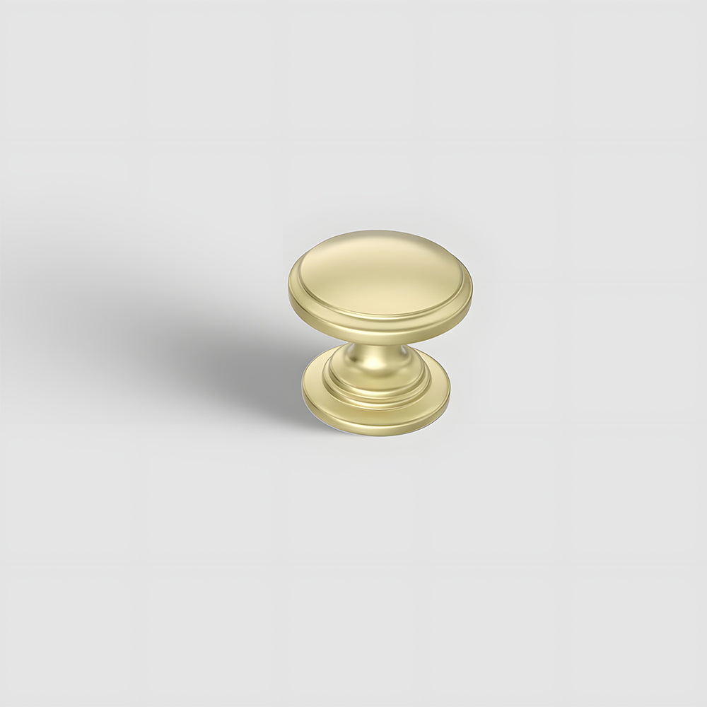 Minimalist Round Drawer Knobs with Stepped Base
