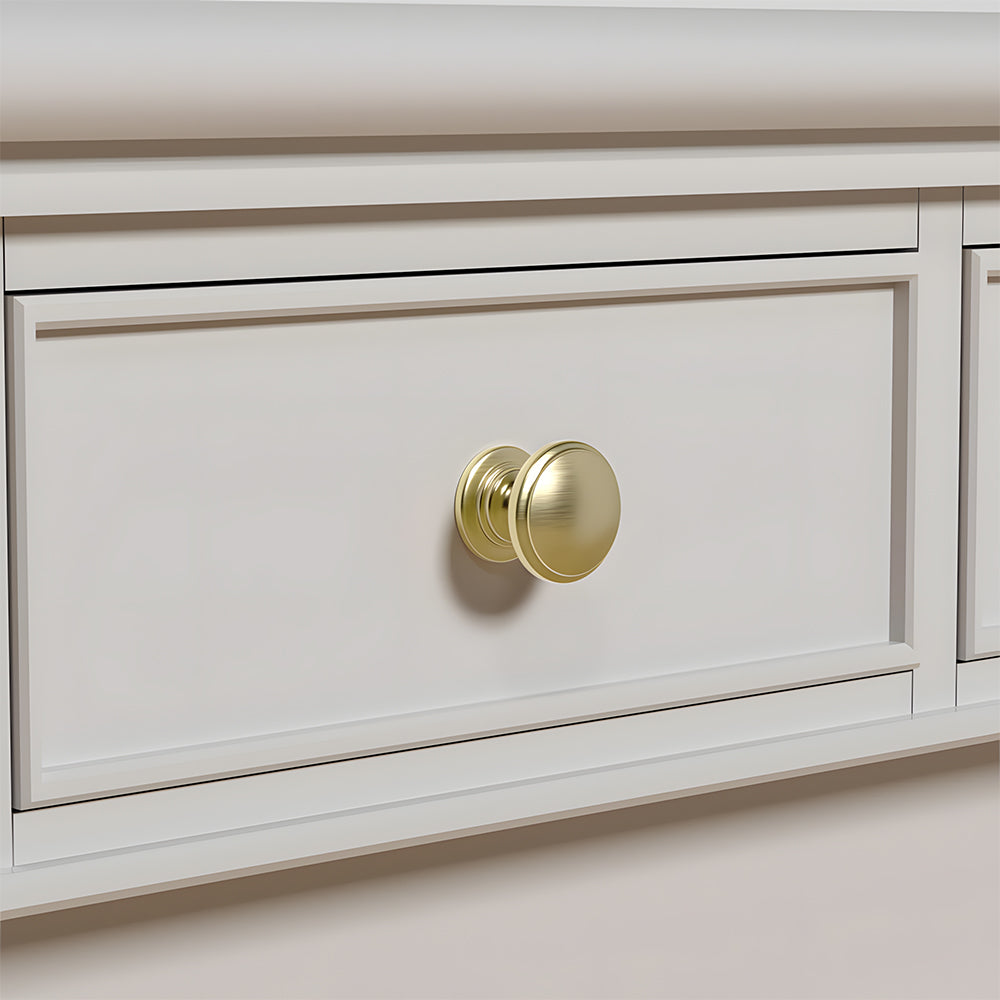 Minimalist Round Drawer Knobs with Stepped Base