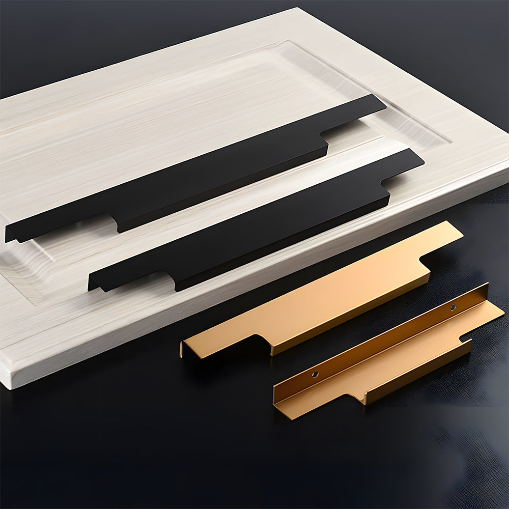 Minimalist Stepped Edge Pull Wardrobe Handles