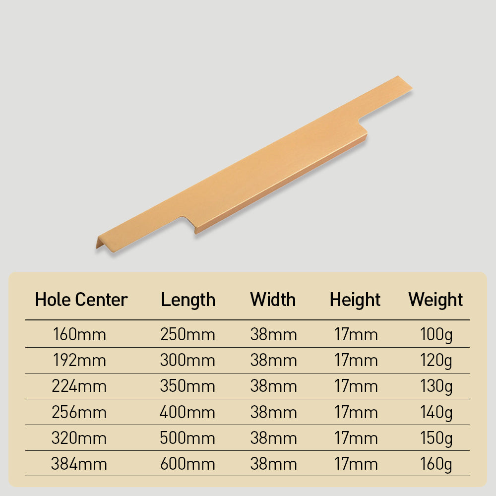 Minimalist Stepped Edge Pull Wardrobe Handles