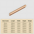 Modern Aluminium Straight Bar Cupboard Handles