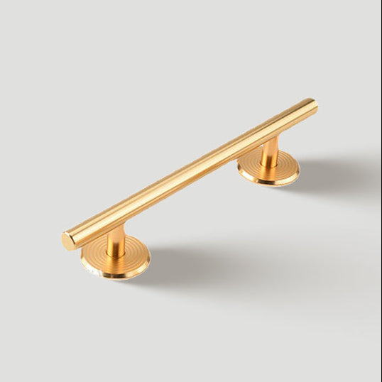 Modern Aluminium T-Bar Cupboard Handles with Ringed Round Bases