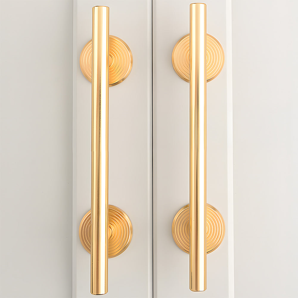 Modern Aluminium T-Bar Cupboard Handles with Ringed Round Bases