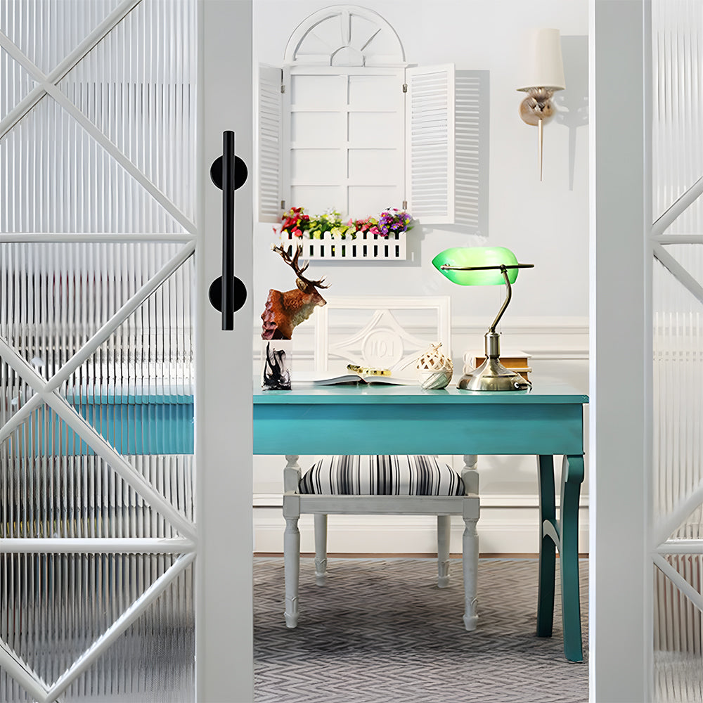 Modern Aluminium T-Bar Cupboard Handles with Ringed Round Bases