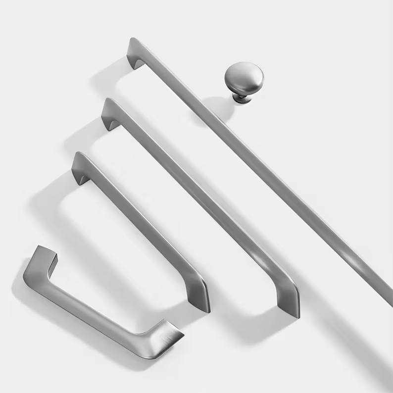 Modern Angled-Leg D Cupboard Handles and Knobs