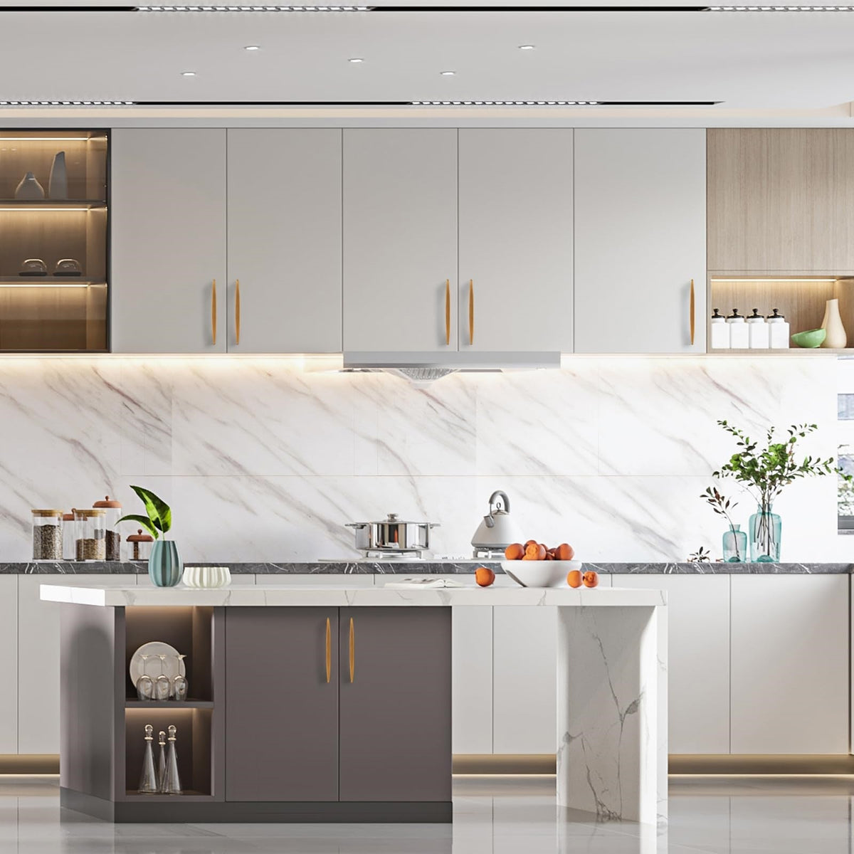 Modern Arched Aluminium Drawer Handles