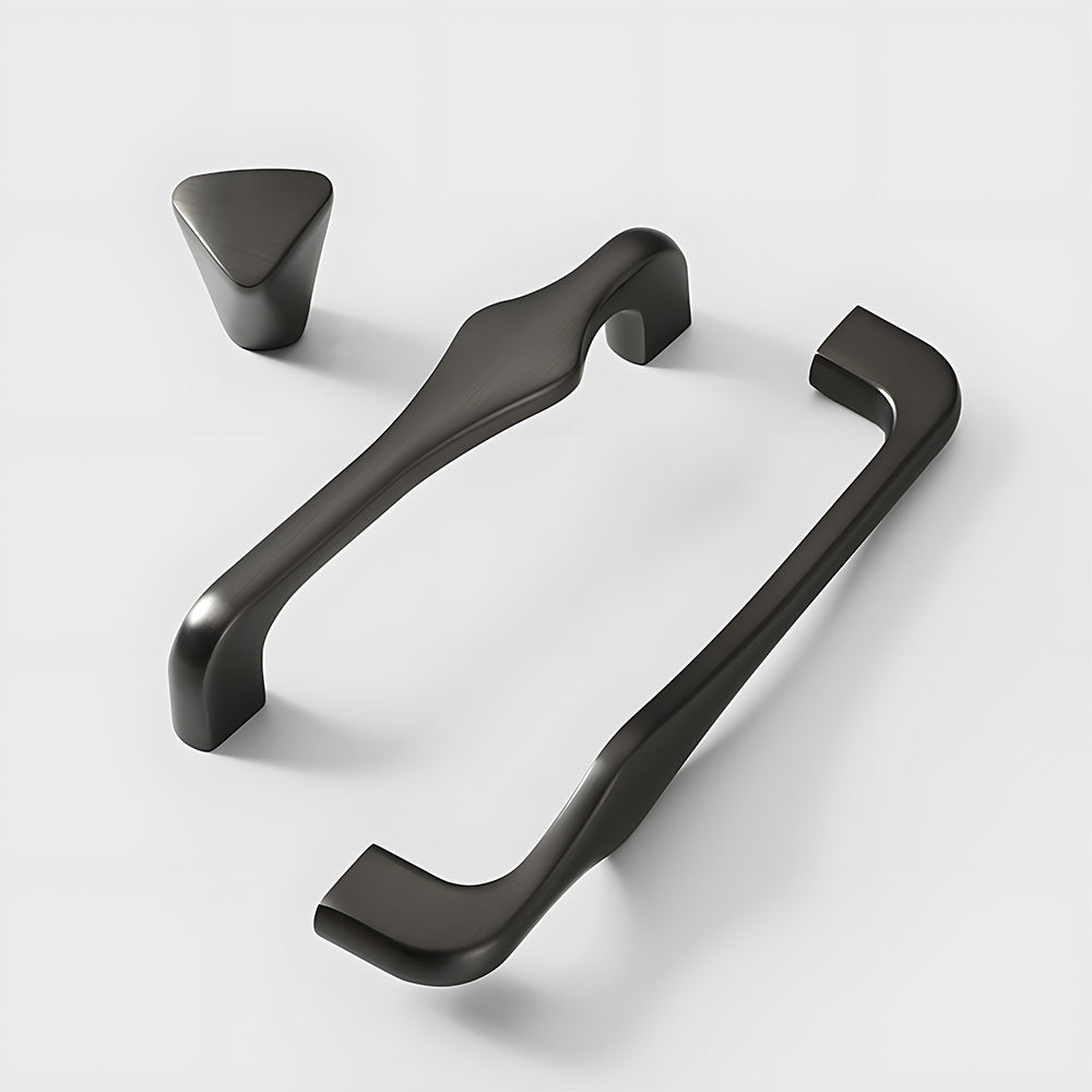 Modern Asymmetric Cupboard Handles & Triangle Knobs
