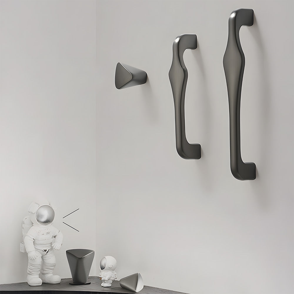 Modern Asymmetric Cupboard Handles & Triangle Knobs