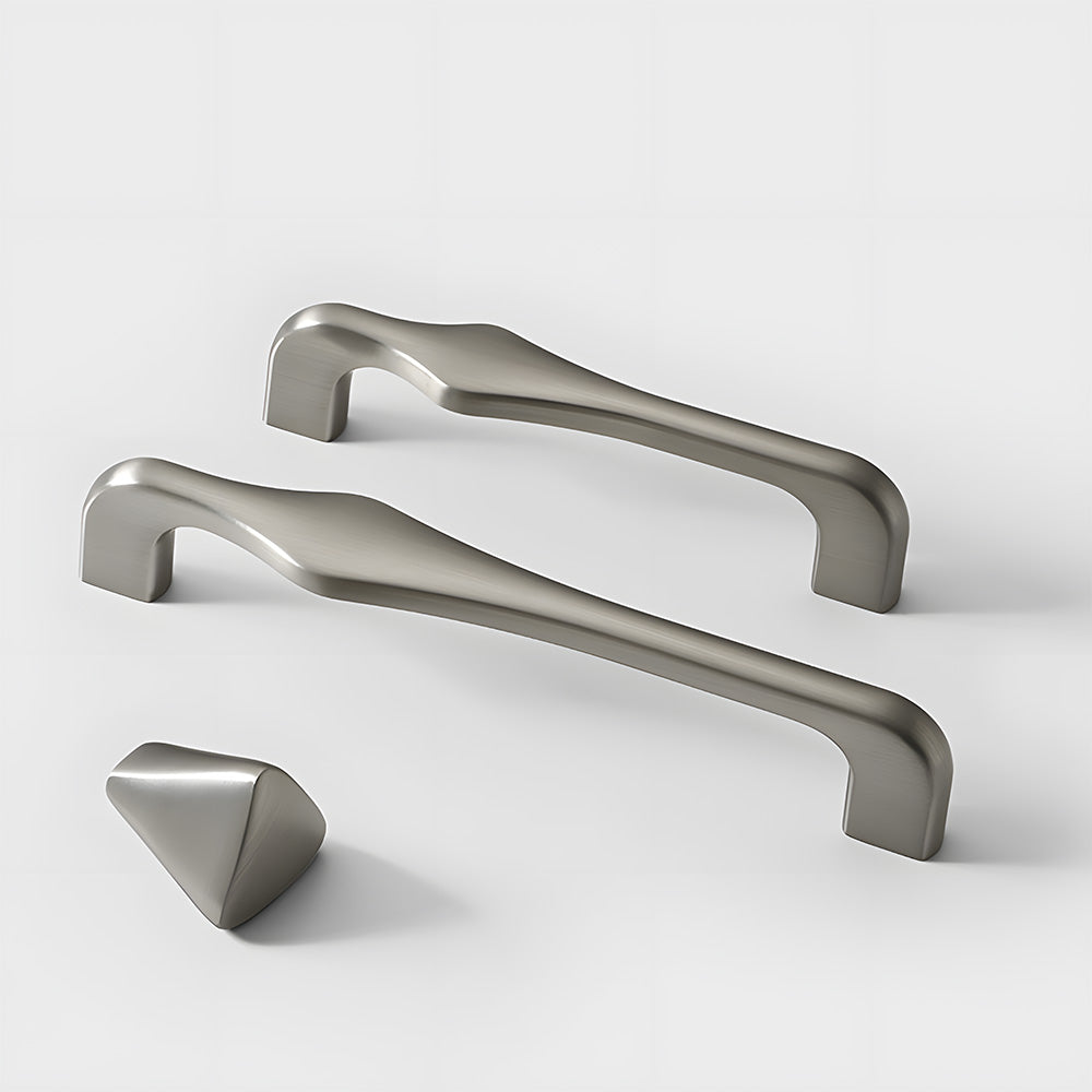 Modern Asymmetric Cupboard Handles & Triangle Knobs