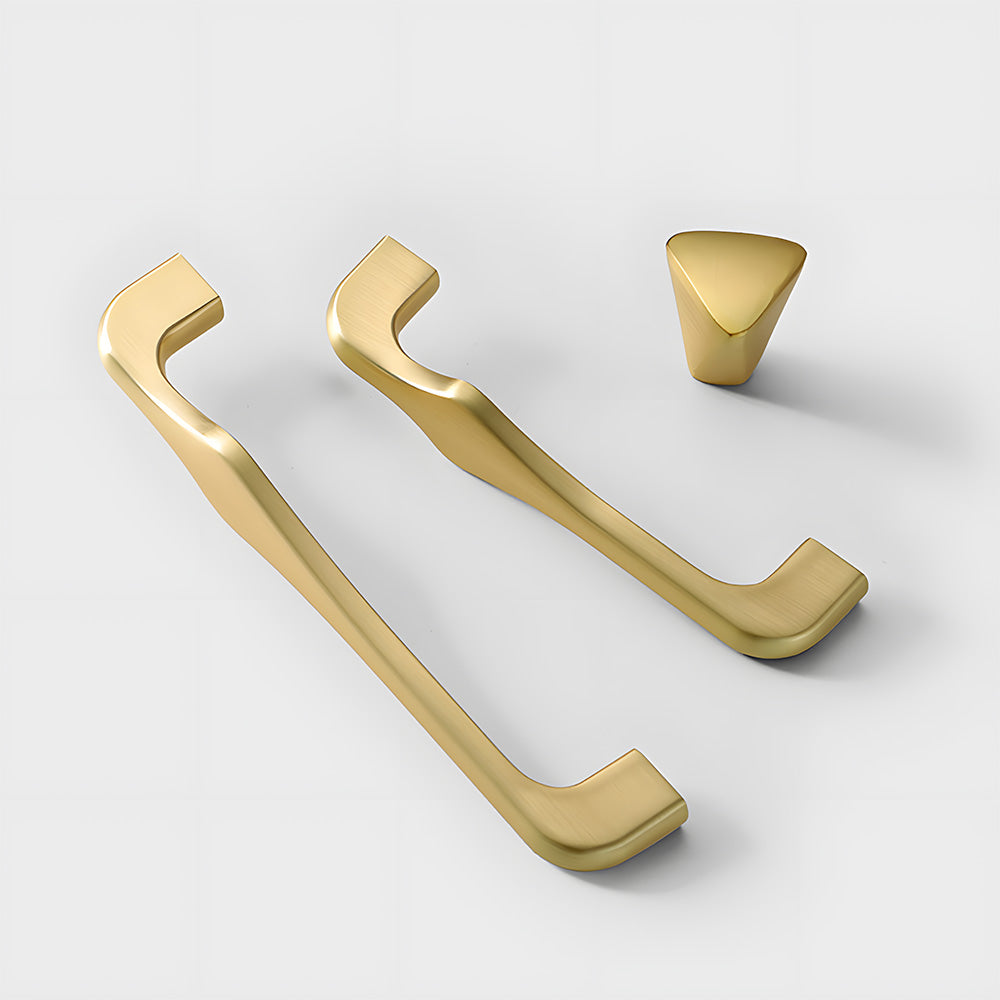 Modern Asymmetric Cupboard Handles & Triangle Knobs