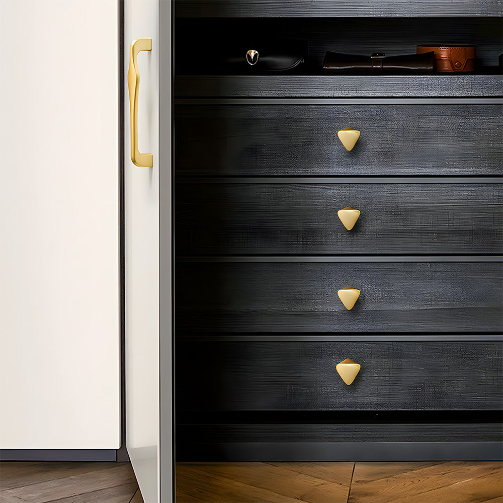 Modern Asymmetric Cupboard Handles & Triangle Knobs