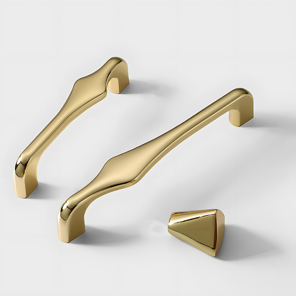 Modern Asymmetric Cupboard Handles & Triangle Knobs
