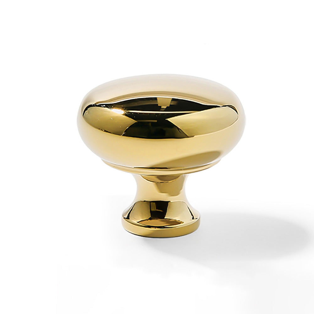 Modern Ball and Mushroom Brass Cupboard Knobs with Backplate