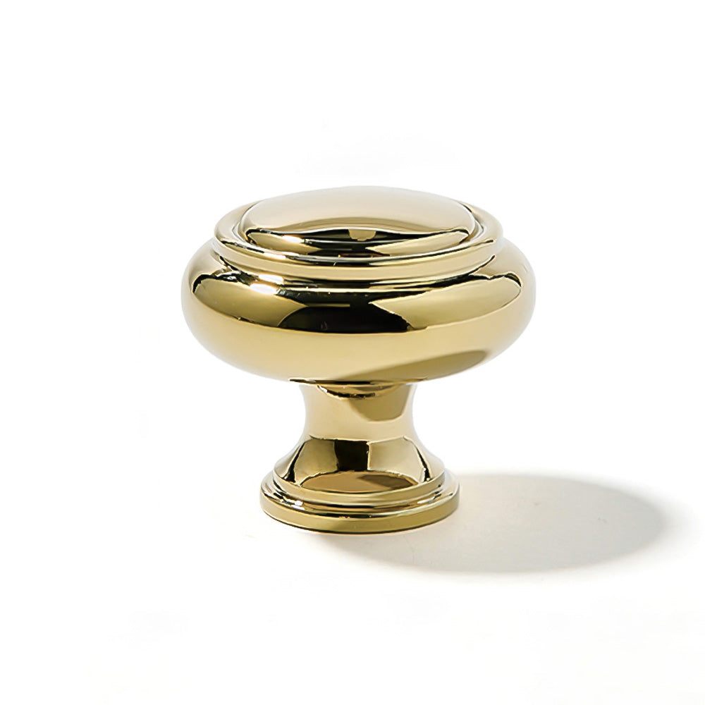 Modern Ball and Mushroom Brass Cupboard Knobs with Backplate