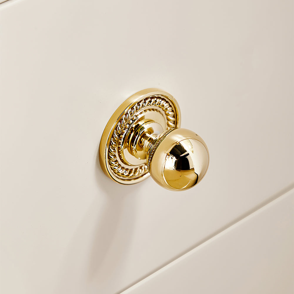 Modern Ball and Mushroom Brass Cupboard Knobs with Backplate
