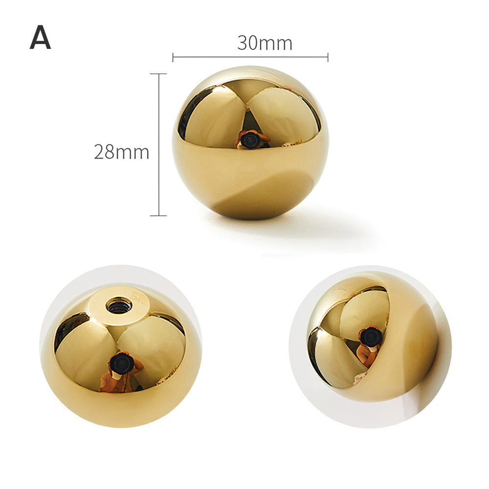 Modern Ball and Mushroom Brass Cupboard Knobs with Backplate