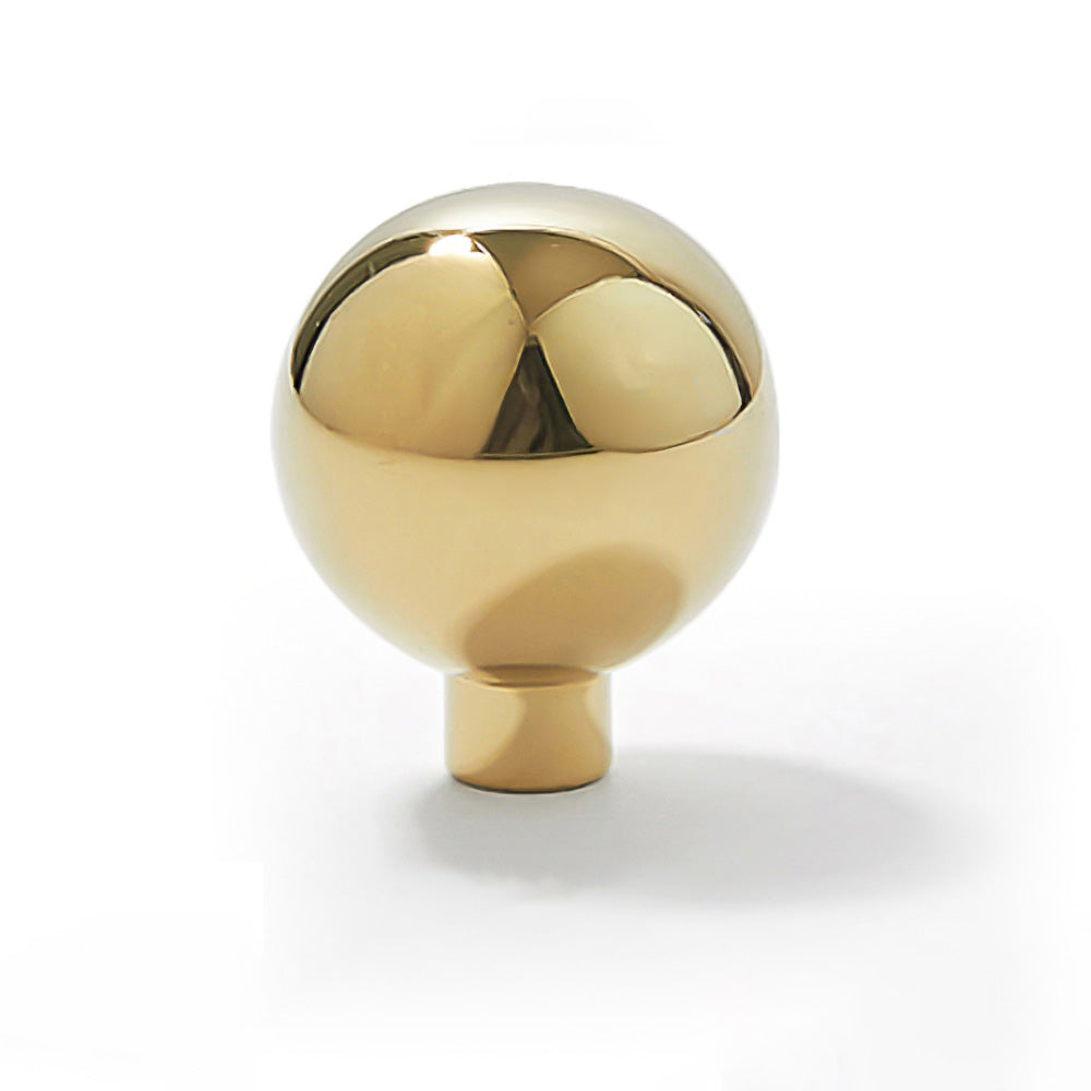 Modern Ball and Mushroom Brass Cupboard Knobs with Backplate