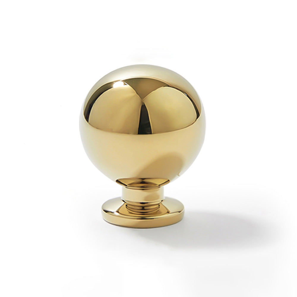 Modern Ball and Mushroom Brass Cupboard Knobs with Backplate