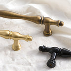 Modern Baluster T-Bar Cupboard Handles & Knobs in Solid Brass