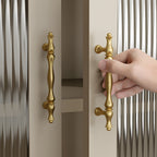 Modern Baluster T-Bar Cupboard Handles & Knobs in Solid Brass