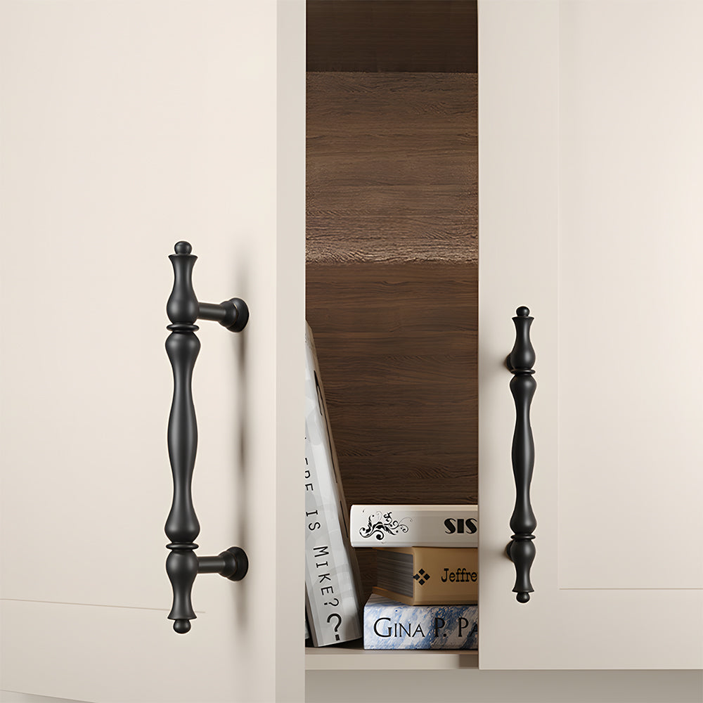Modern Baluster T-Bar Cupboard Handles & Knobs in Solid Brass