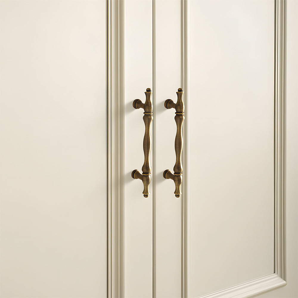 Modern Baluster T-Bar Cupboard Handles & Knobs in Solid Brass