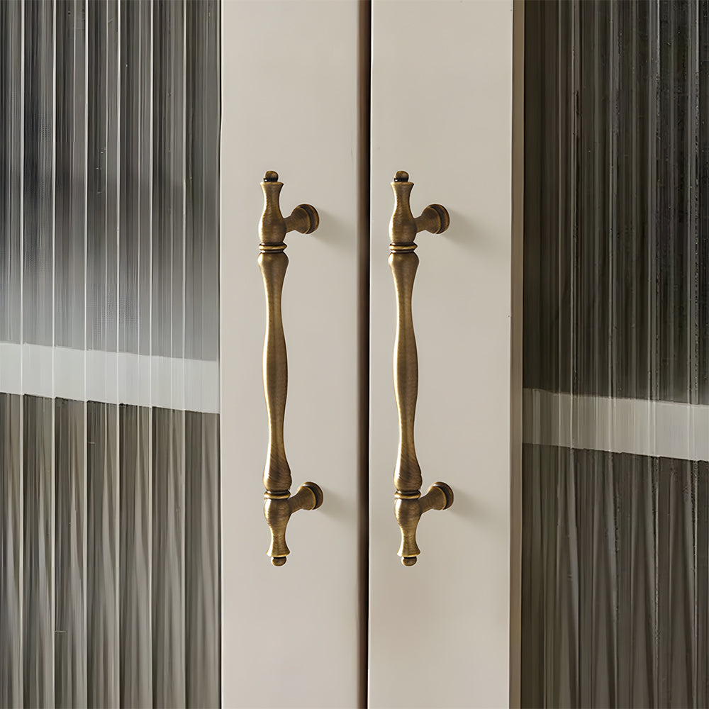 Modern Baluster T-Bar Cupboard Handles & Knobs in Solid Brass