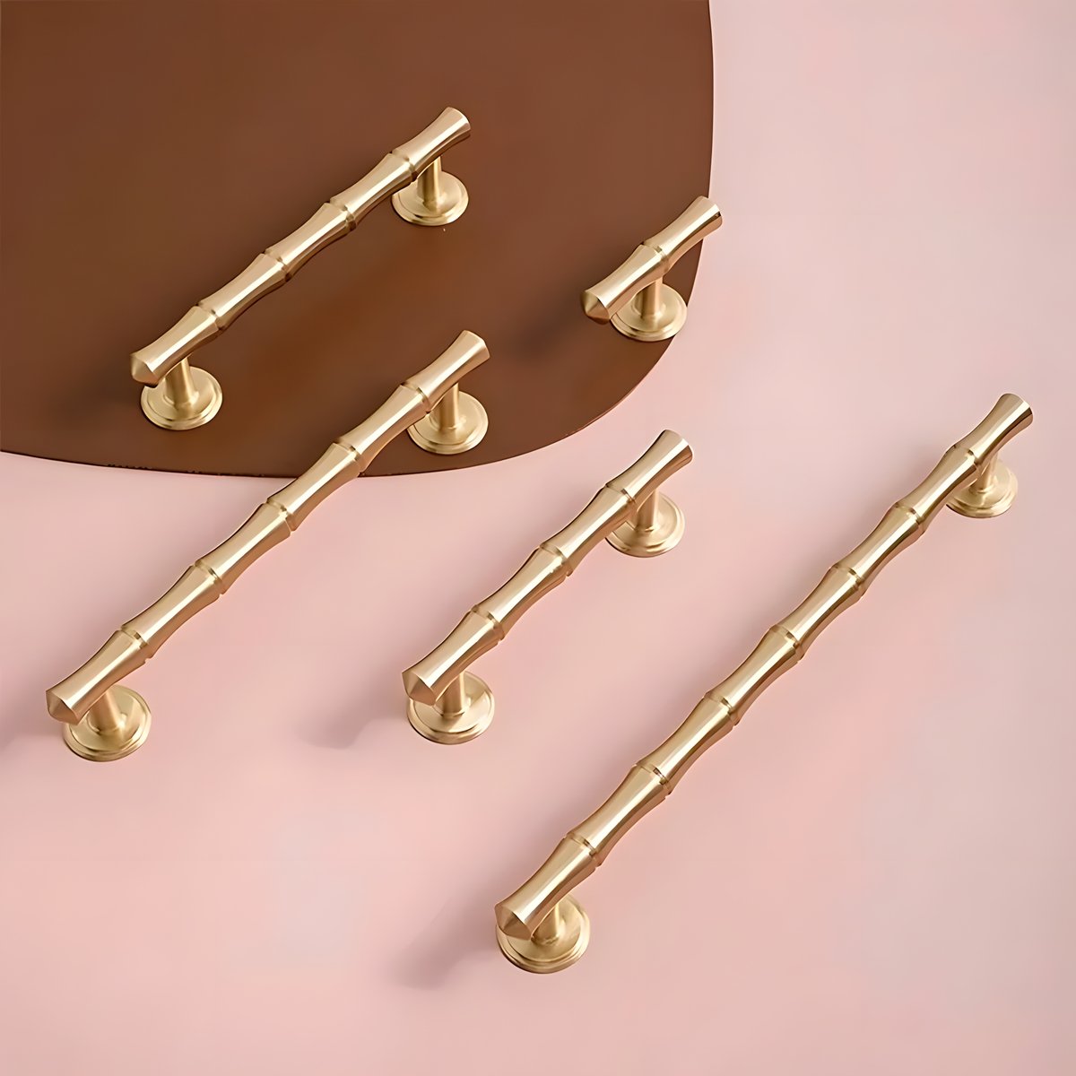 Modern Bamboo Brass Wardrobe Handles & Knobs