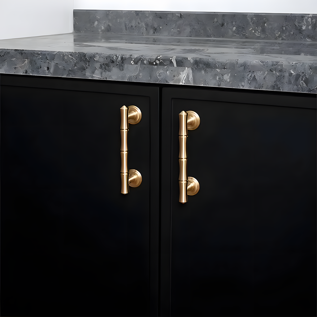 Modern Bamboo Brass Wardrobe Handles & Knobs