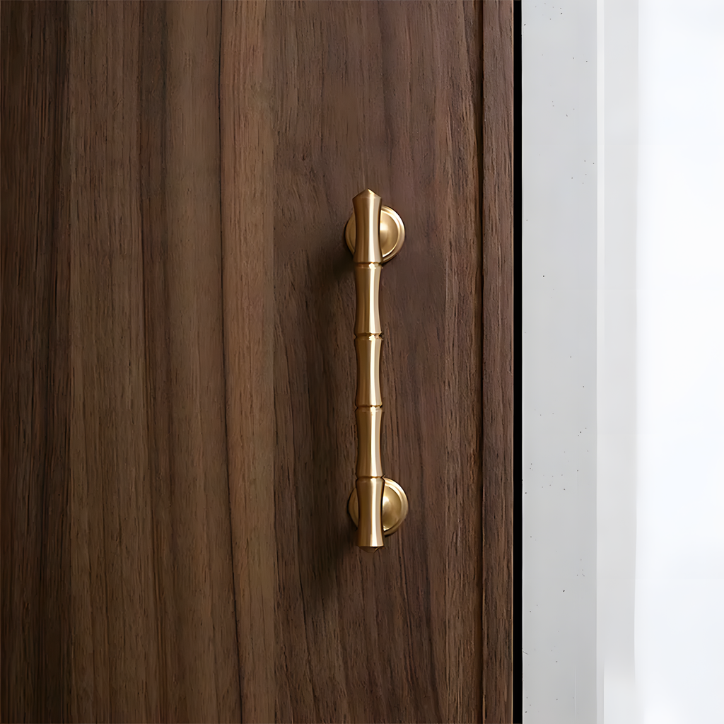 Modern Bamboo Brass Wardrobe Handles & Knobs