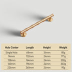 Modern Bamboo Brass Wardrobe Handles & Knobs
