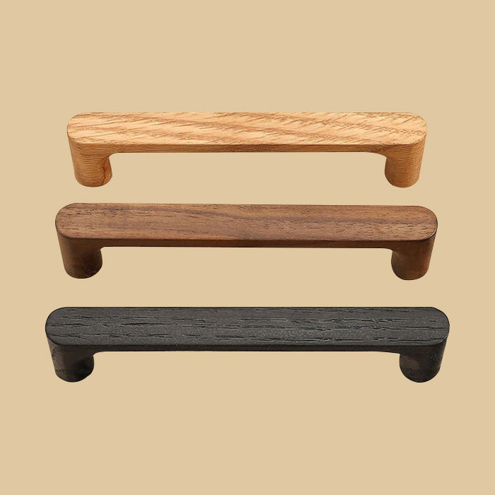 Modern Beech and Walnut D Cupboard Handles & Knobs