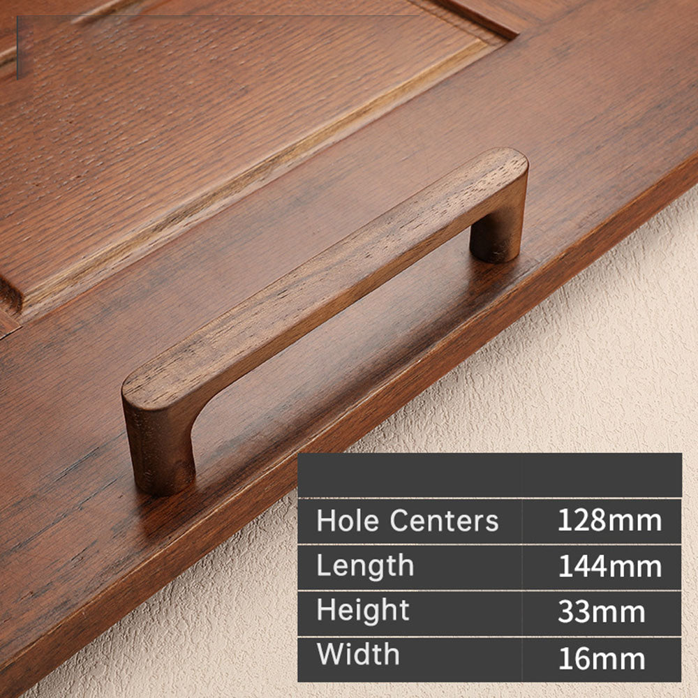 Modern Beech and Walnut D Cupboard Handles & Knobs