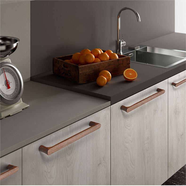 Modern Beech and Walnut D Cupboard Handles & Knobs